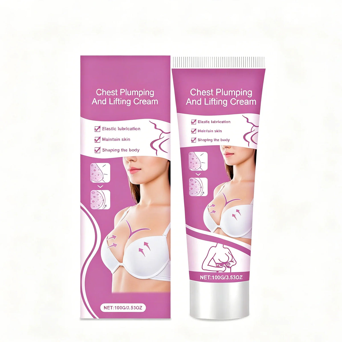 Chest Plumping Lifting Massage Cream, Breast Firming Moisturizing Care Lotion for Women, Deep Hydrating Shaping Bust Cream with Vitamin E & Soy Protein