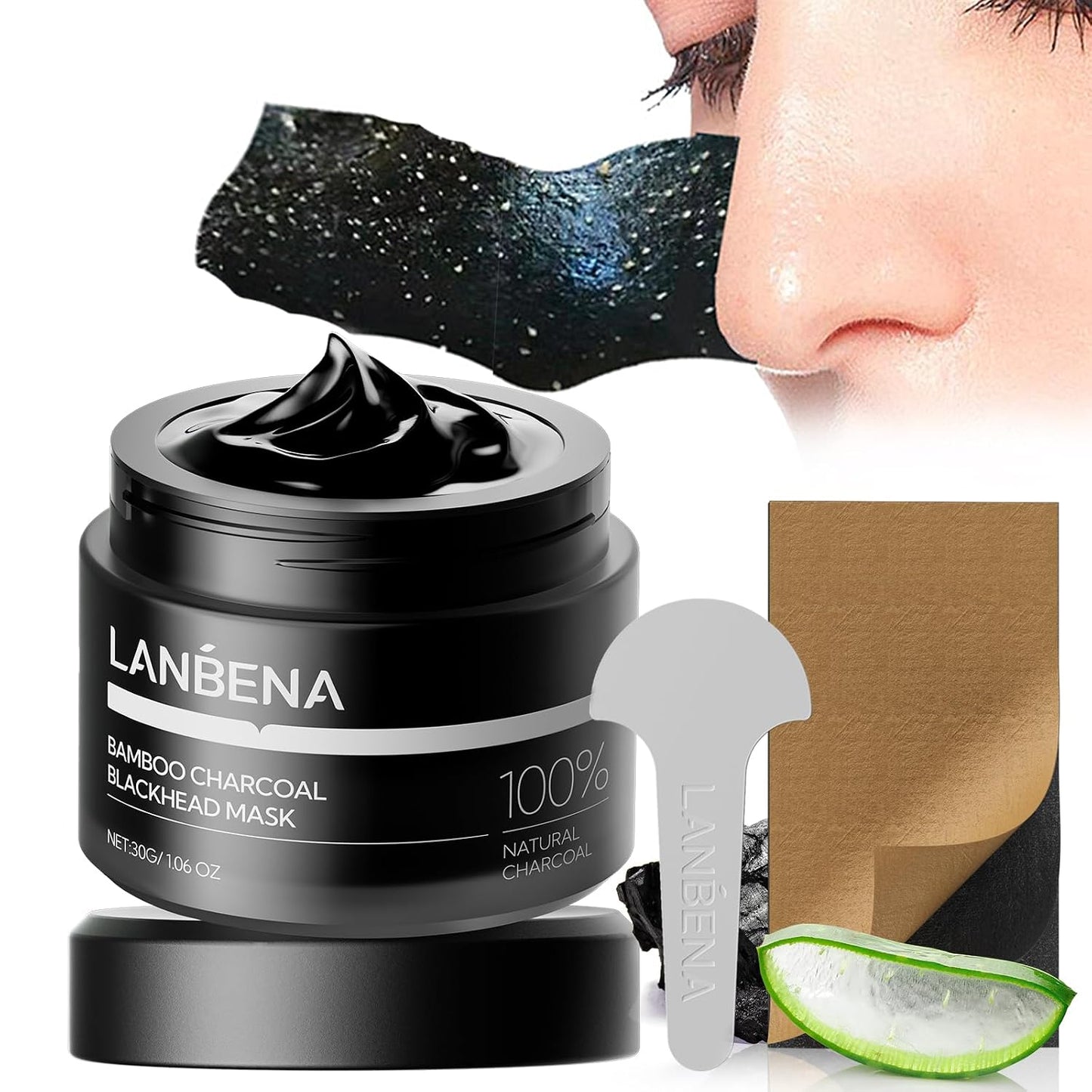 3.0 Bamboo Charcoal Blackhead Remover Mask, Nose Pore Strips, 60Pcs