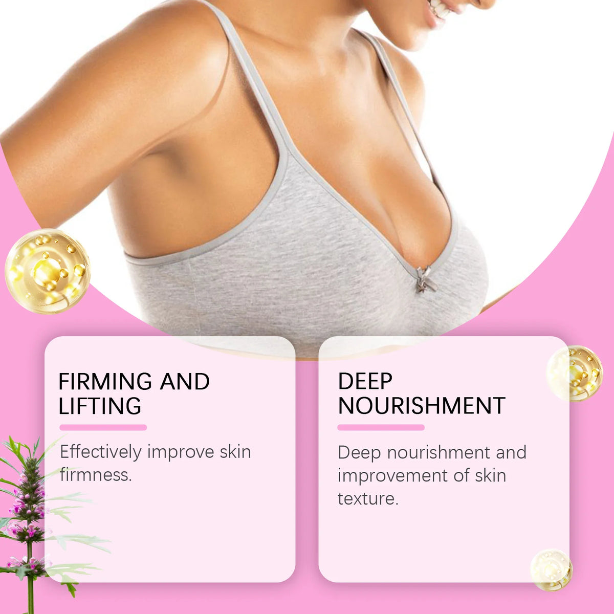 Chest Plumping Lifting Massage Cream, Breast Firming Moisturizing Care Lotion for Women, Deep Hydrating Shaping Bust Cream with Vitamin E & Soy Protein