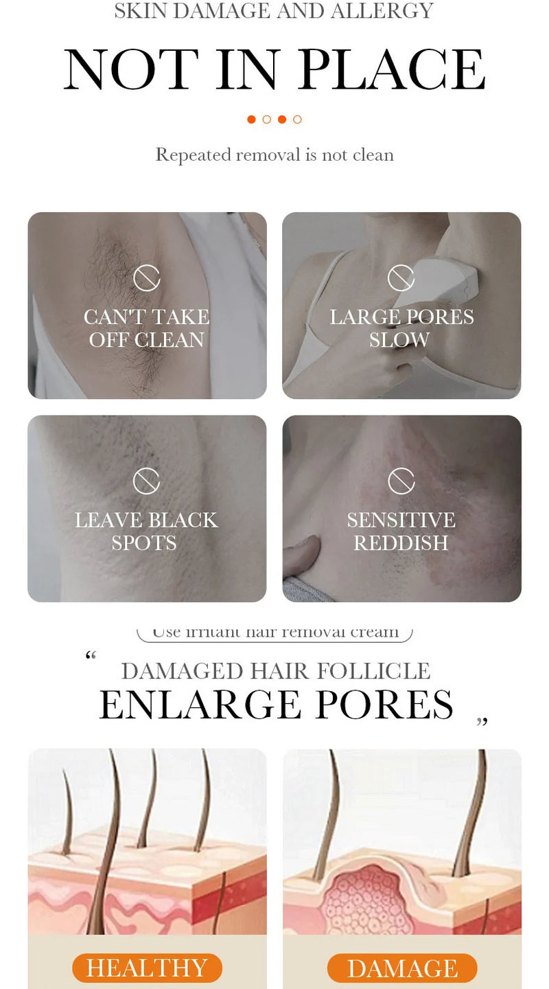 Aloe Vera Hair Removal Cream, Natural Underarm & Full Body Hair Remover, Skin Soothing & Moisturizing Depilatory Cream