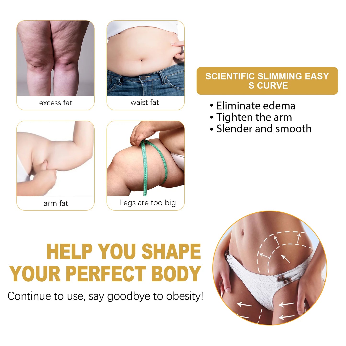 Ginger Slimming Body Cream, Anti-Cellulite Firming Fat Burning Massage Lotion for Shaping Waist, Belly, Thighs, 50G