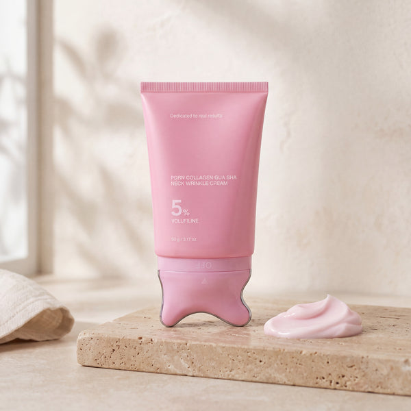 PDRN Neck & Chest Cream, 90 g tube with a metal-edged gua sha tip