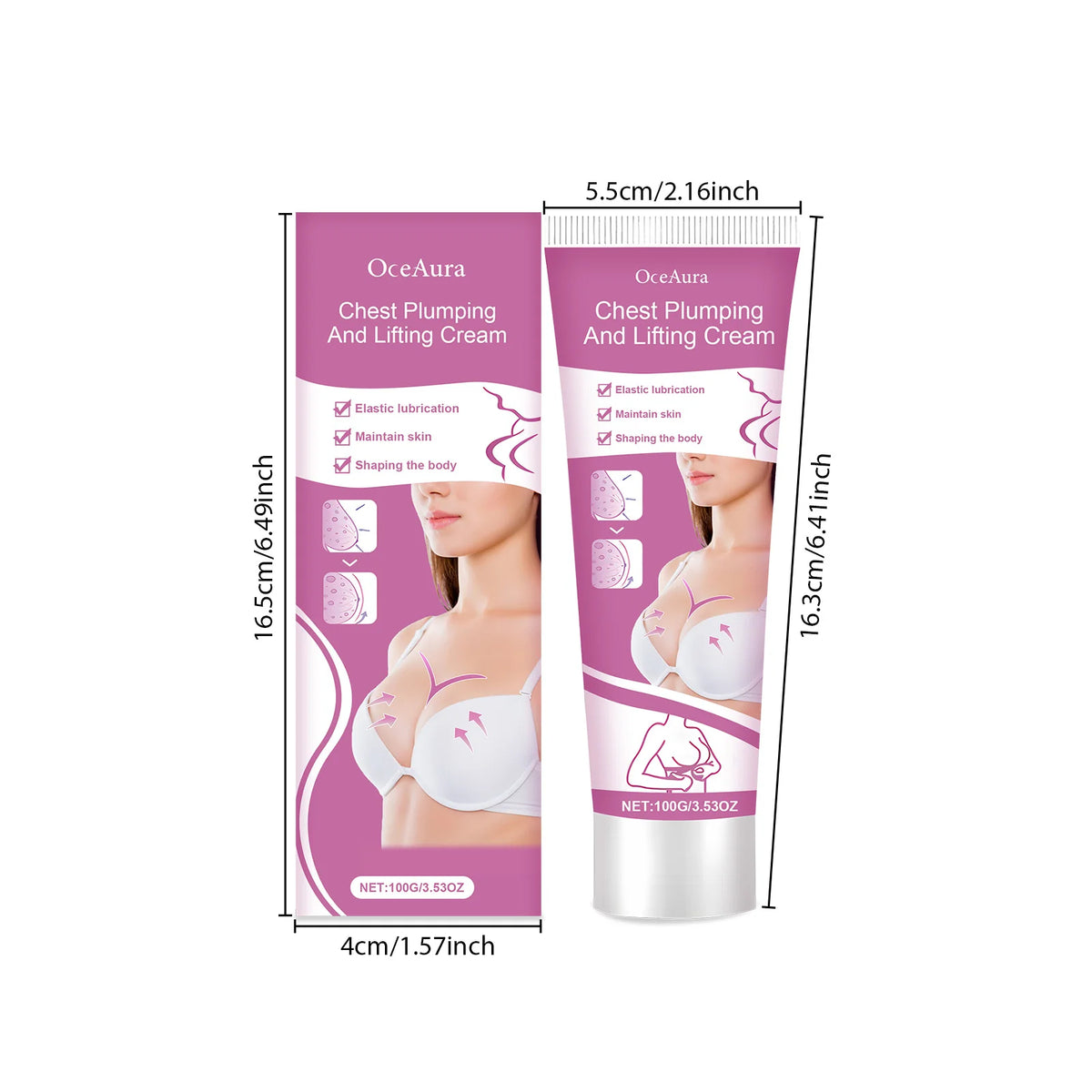 Chest Plumping Lifting Massage Cream, Breast Firming Moisturizing Care Lotion for Women, Deep Hydrating Shaping Bust Cream with Vitamin E & Soy Protein
